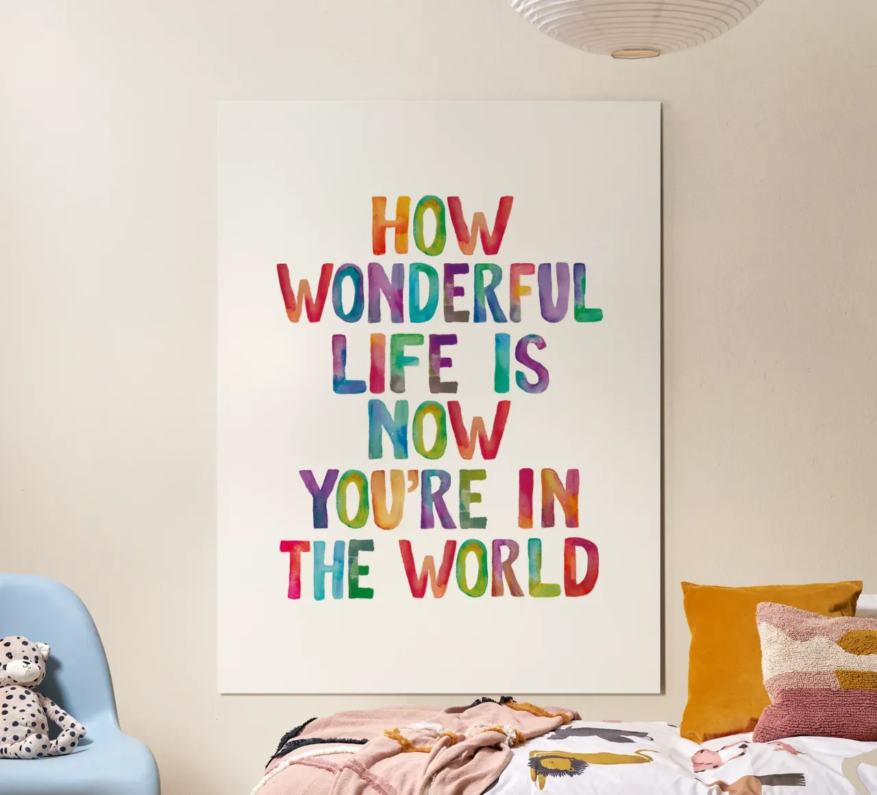 Com'è meravigliosa la vita ora che sei nel mondo Typografie carta hahnemühle da THE MOTIVATED TYPE