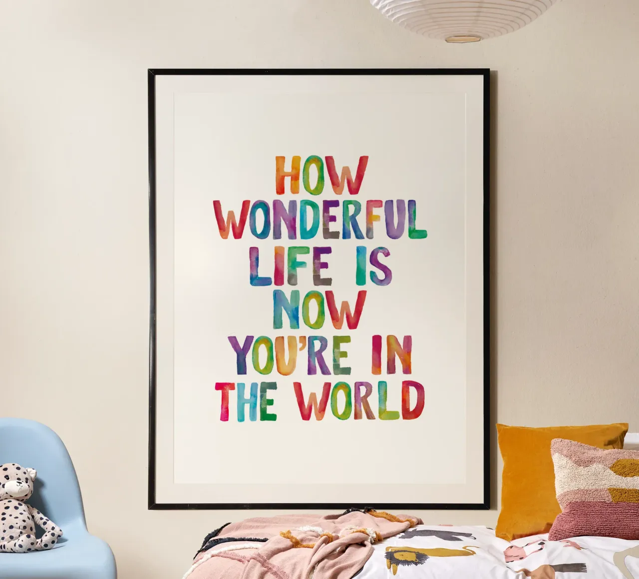 Com'è meravigliosa la vita ora che sei nel mondo Typografie carta hahnemühle da THE MOTIVATED TYPE
