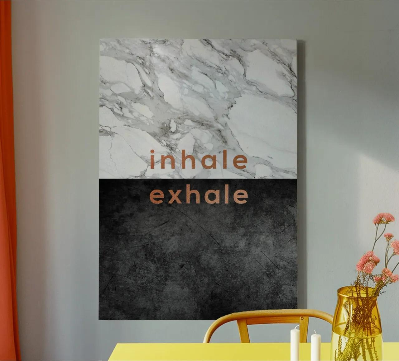 Inhale Exhale canvas with Floater frame by Orara Studio