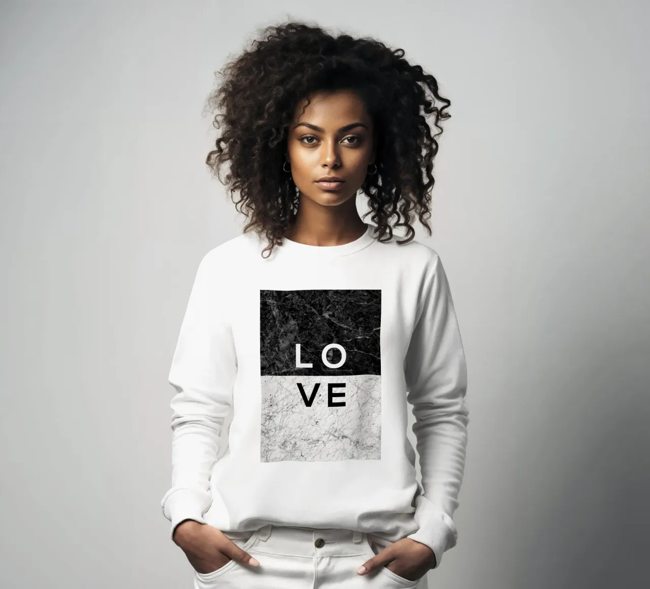 Amore in bianco e nero Citazione felpa da Orara Studio