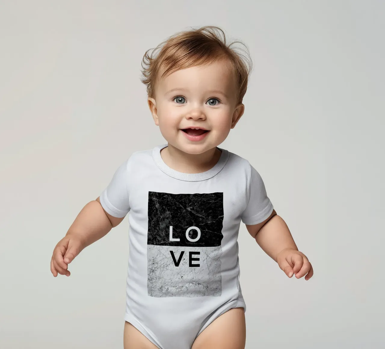 Amore in bianco e nero Citazione body neonato maniche corte da Orara Studio