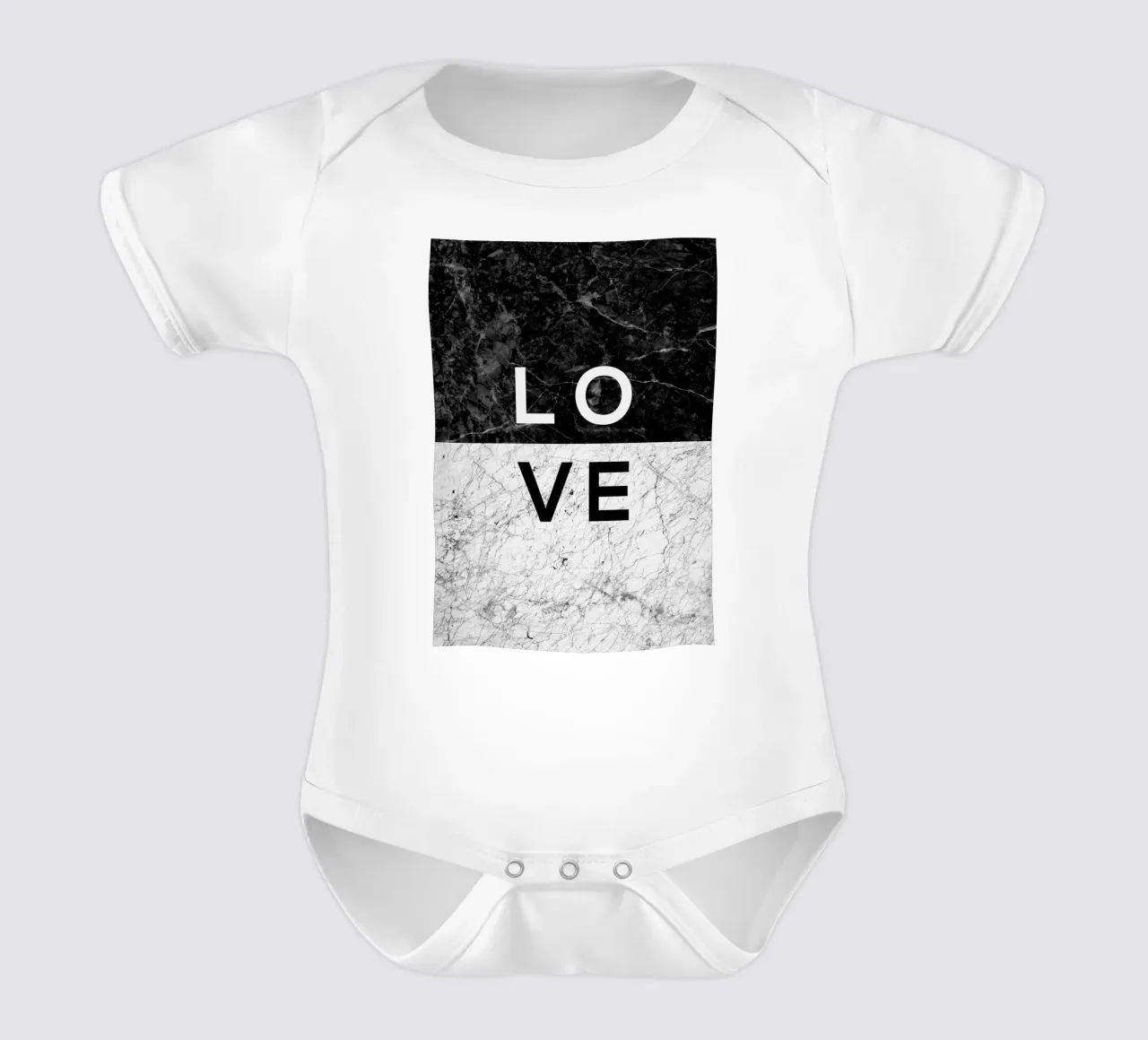 Amore in bianco e nero Citazione body neonato maniche corte da Orara Studio
