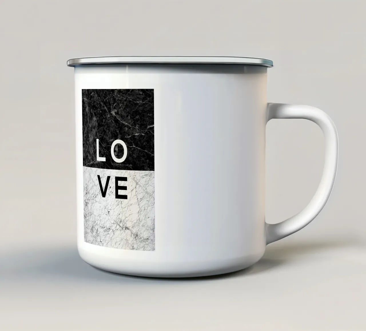 Amore in bianco e nero Citazione tazza in smalto da Orara Studio