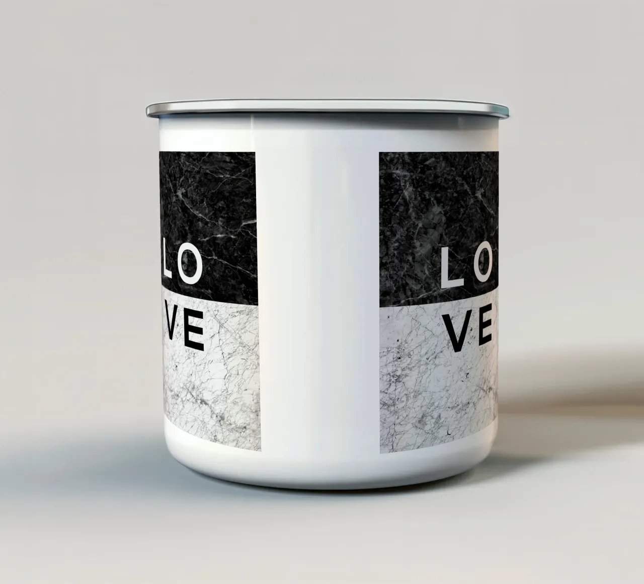 Amore in bianco e nero Citazione tazza in smalto da Orara Studio