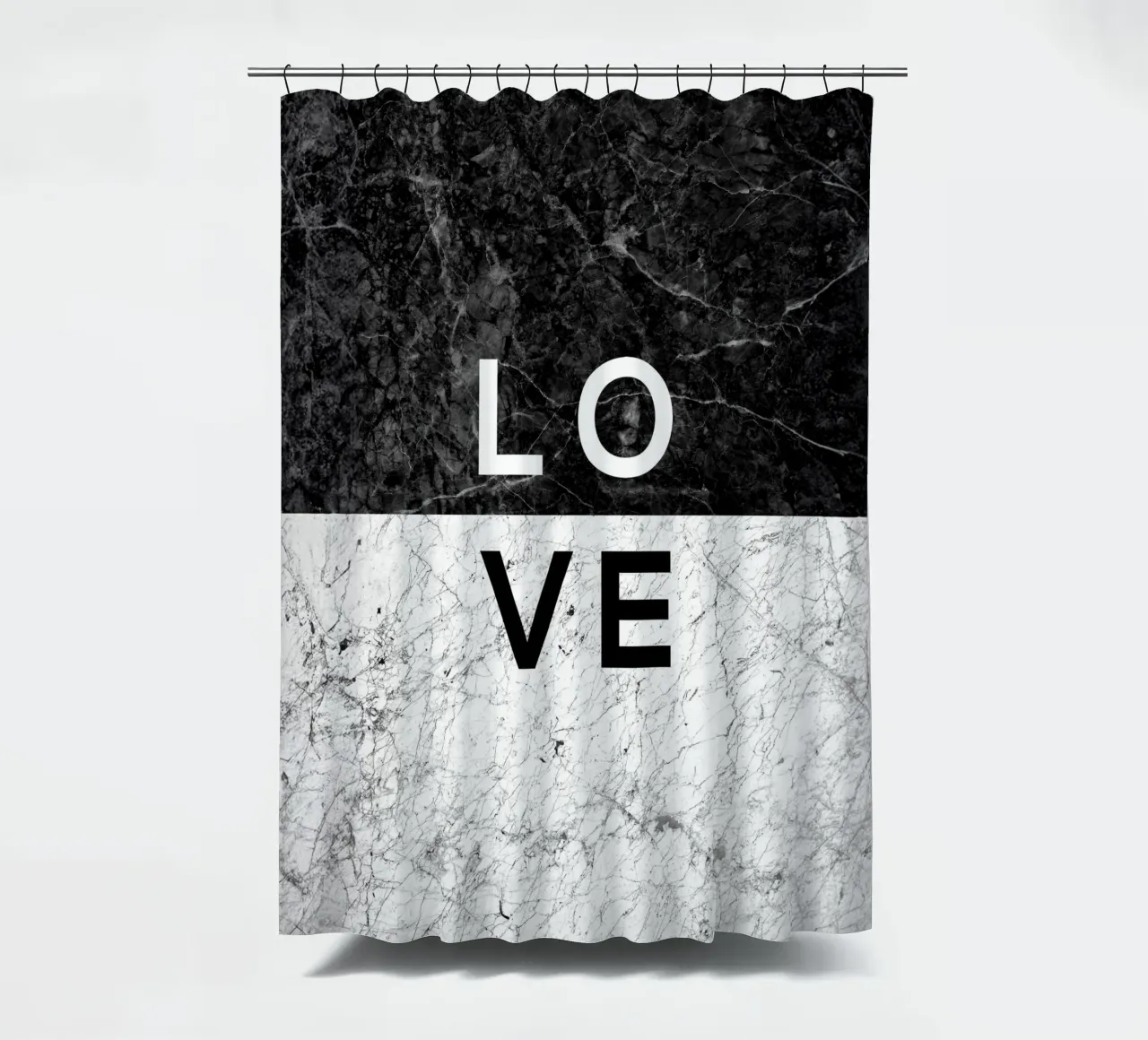 Amore in bianco e nero Citazione tenda da doccia da Orara Studio