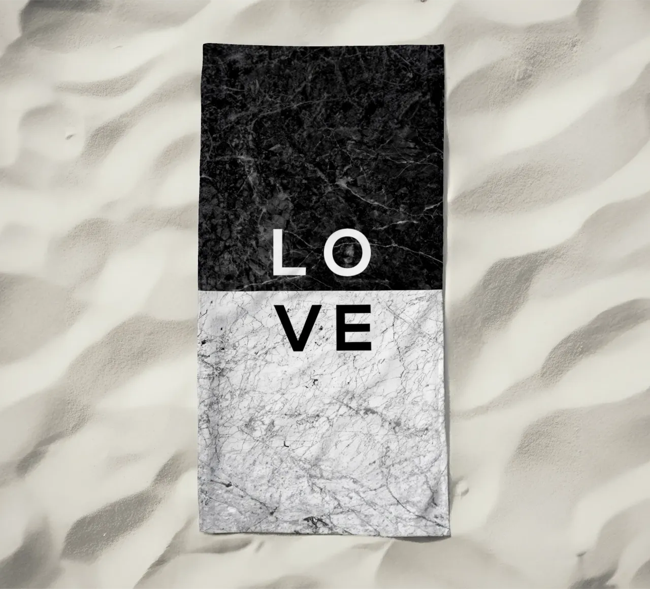 Amore in bianco e nero Citazione telo mare da Orara Studio