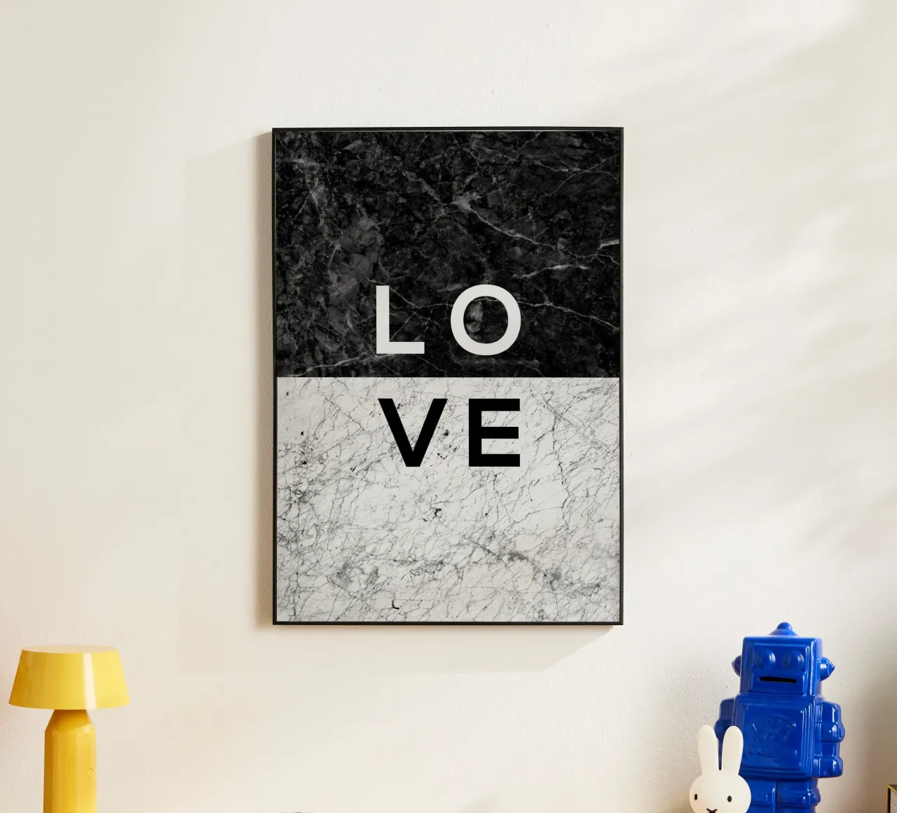 Amore in bianco e nero Citazione alluminio dibond da Orara Studio