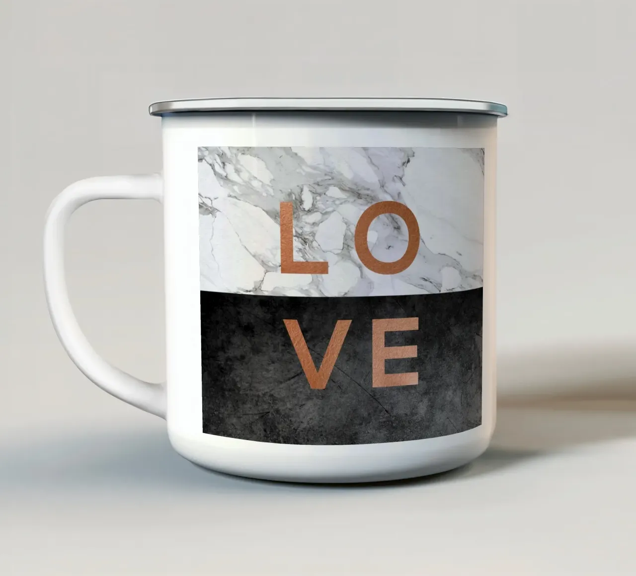 Amore Marmo Citazione tazza in smalto da Orara Studio