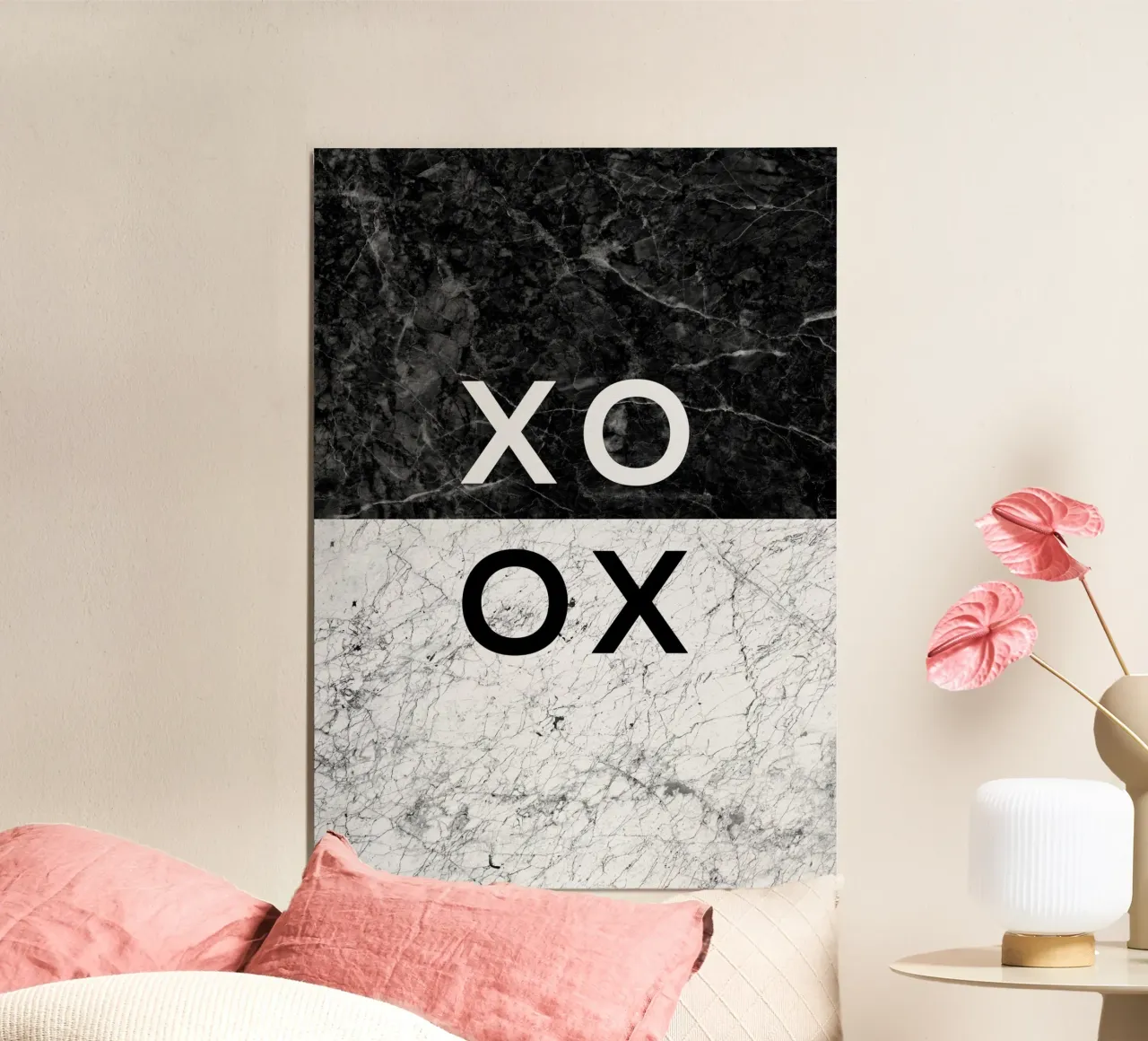XOXO Marble Quote alu dibond de Orara Studio