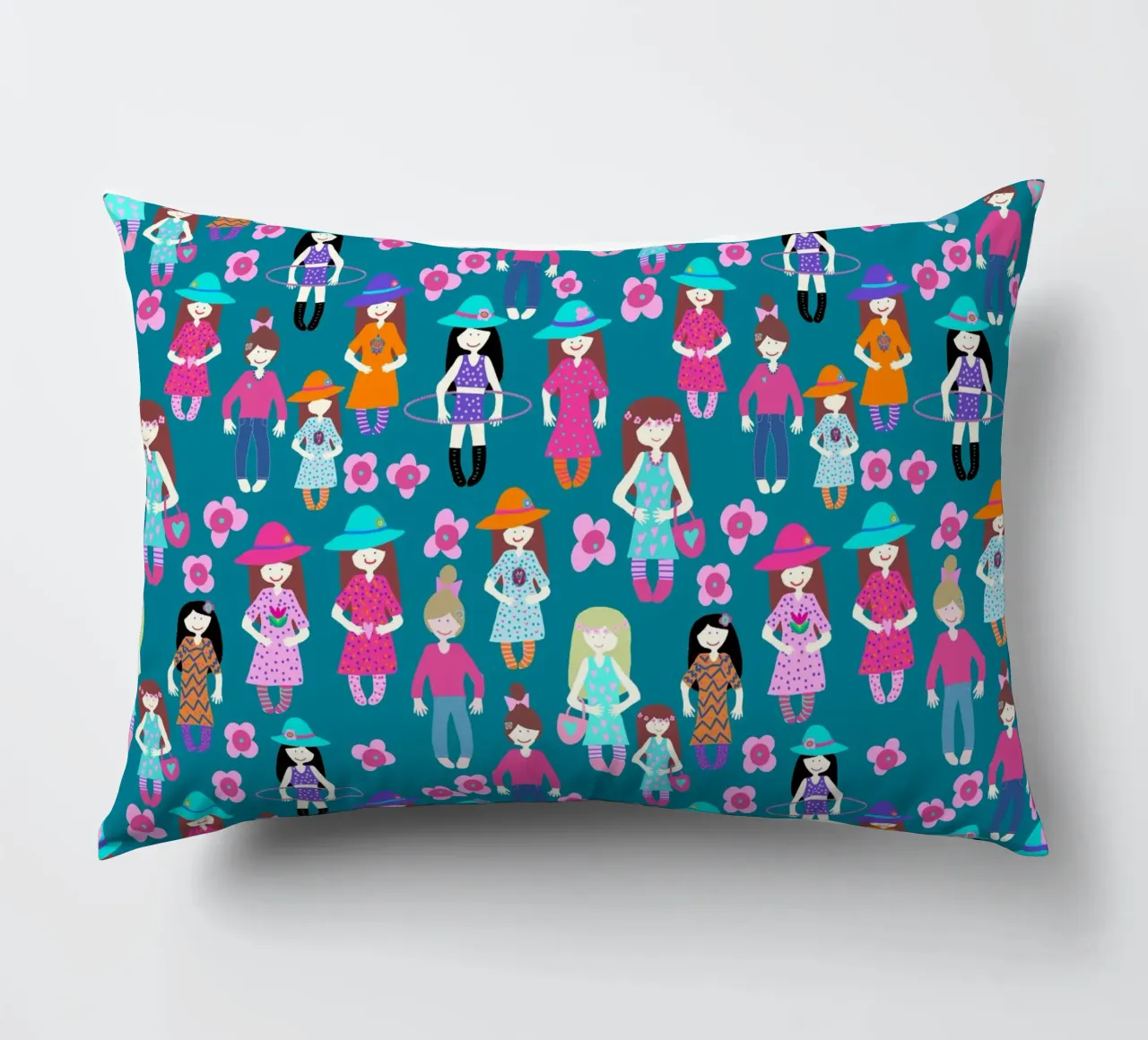 Girlparty türkiser Hintergrund cuscino da Miris bunte Modewelt