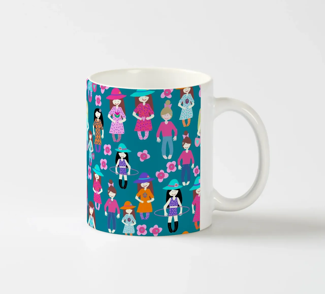 Girlparty türkiser Hintergrund tazza in ceramica da Miris bunte Modewelt