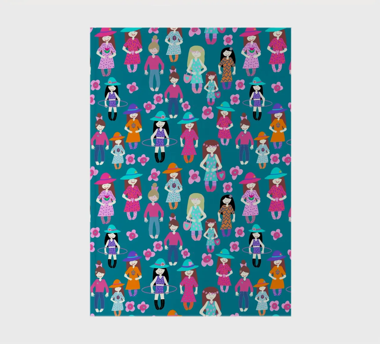 Girlparty türkiser Hintergrund notebook by Miris bunte Modewelt
