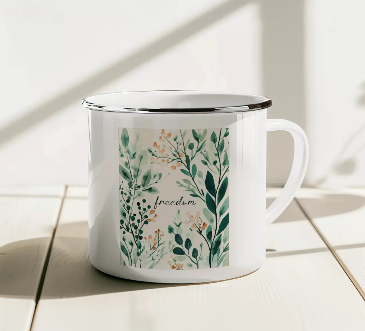 Freedom tazza in smalto da treechild