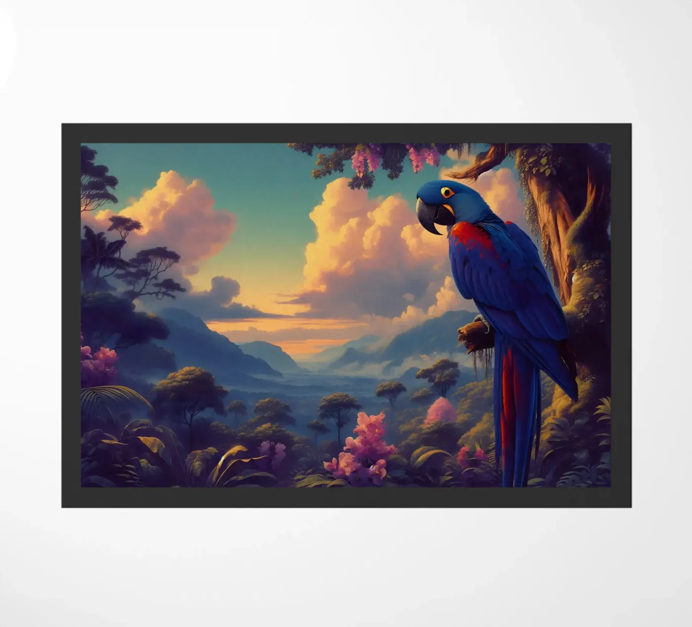 BLUE ARA doormat by RUBIANT ART