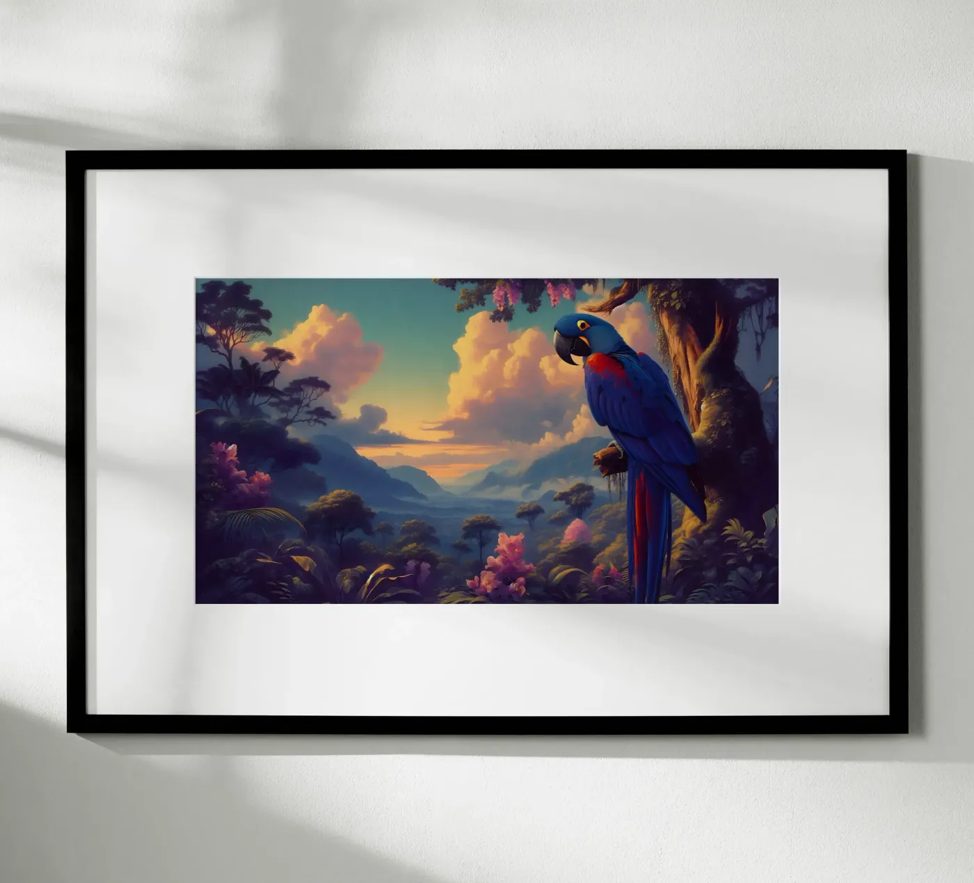 BLAUWE ARA poster van RUBIANT ART