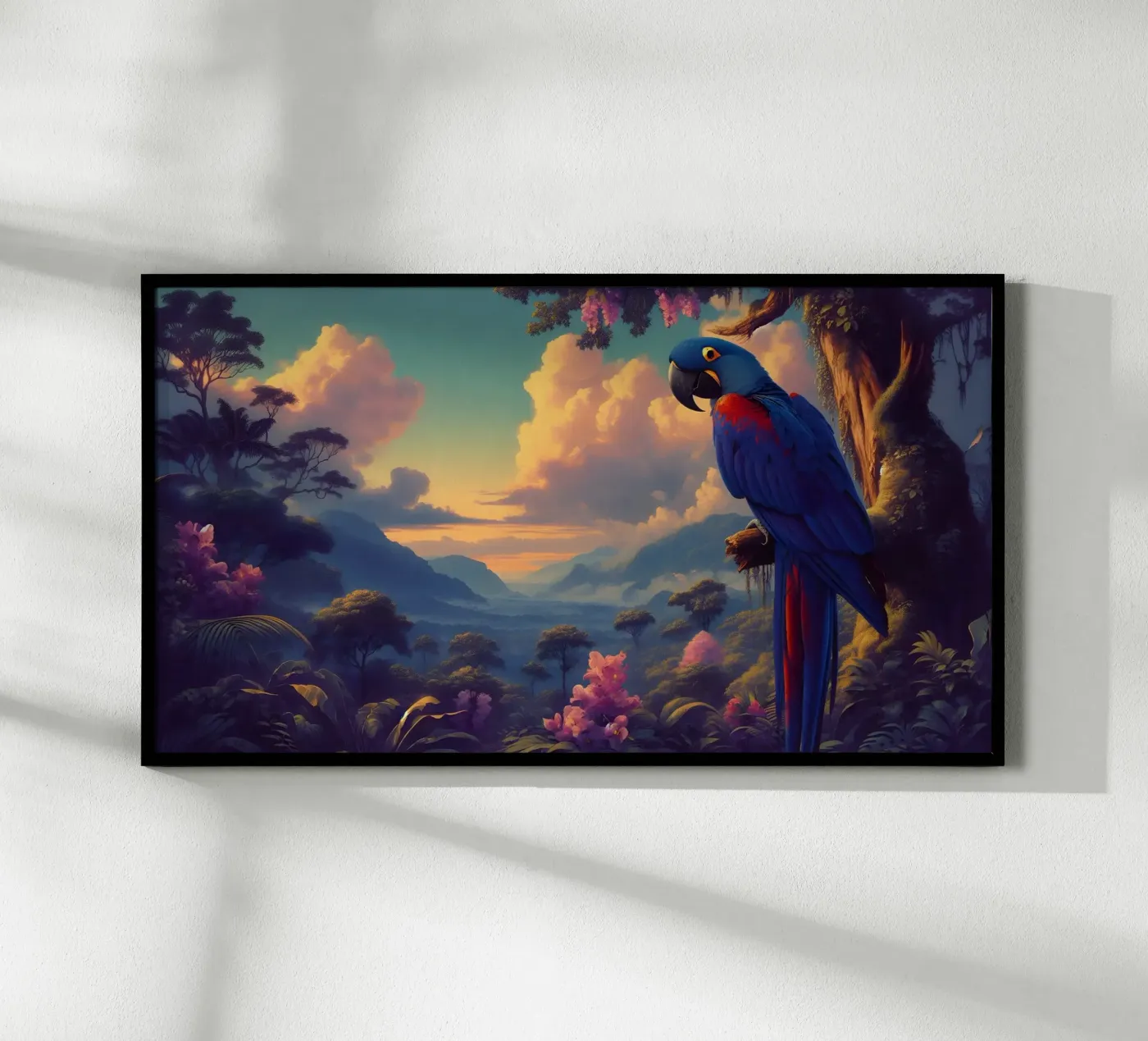 BLAUWE ARA poster van RUBIANT ART