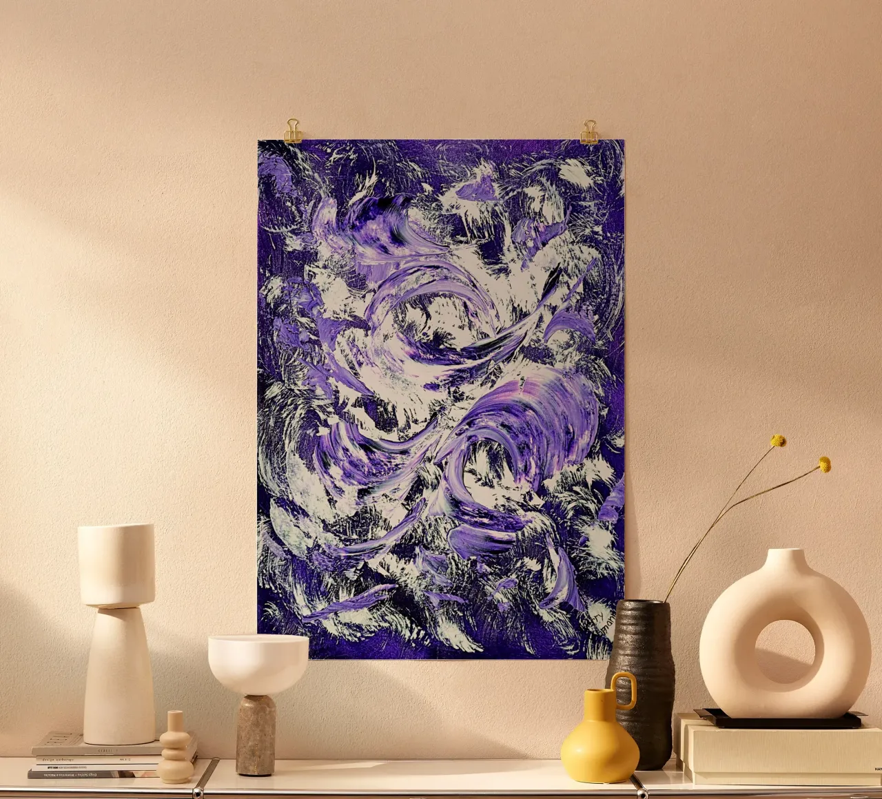 IDEAL GIFT 50 poster con telaio in alluminio da Thierry Vobmann Abstract painting