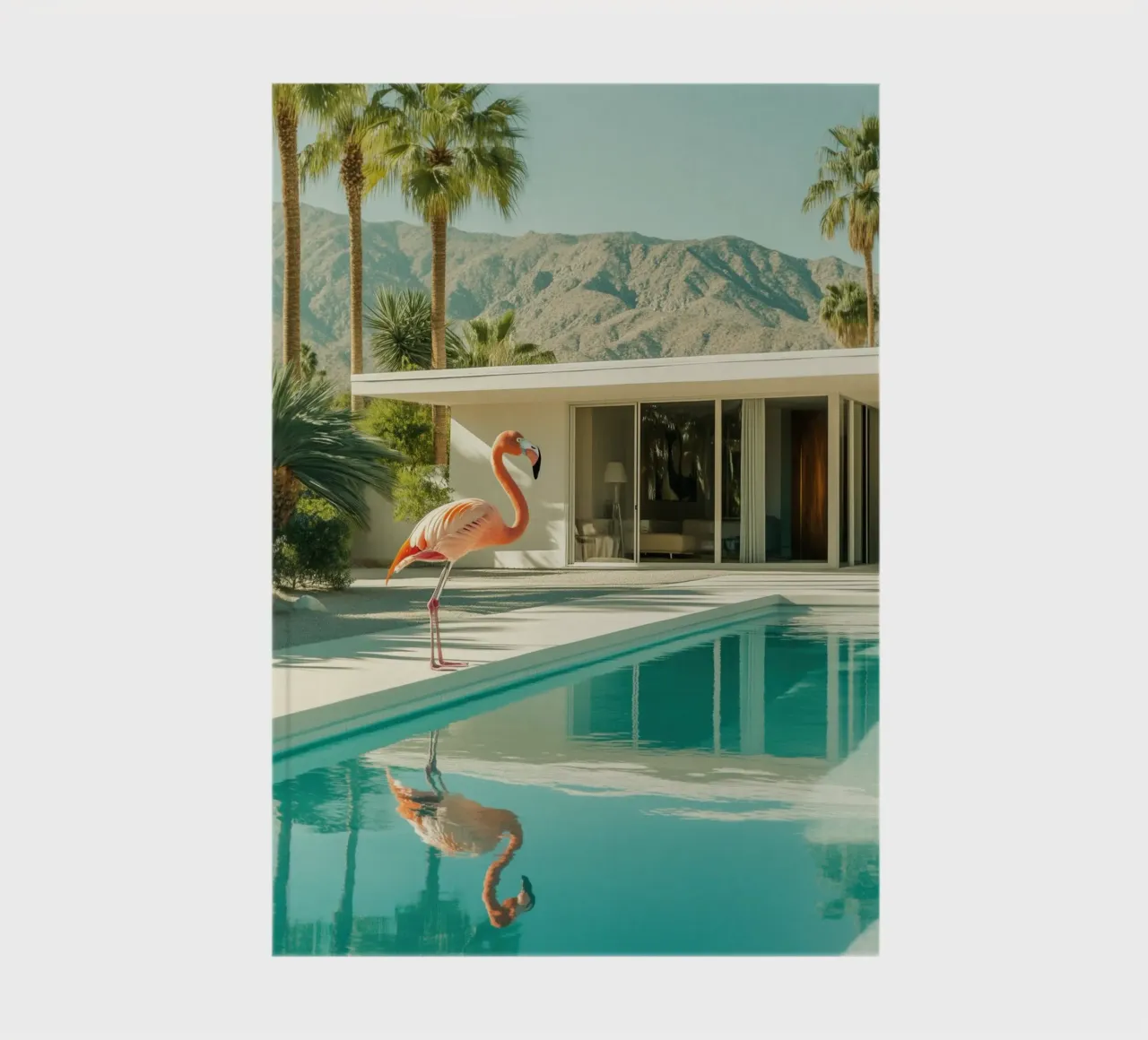 Flamingo by the pool Art notebook by Carinaprint