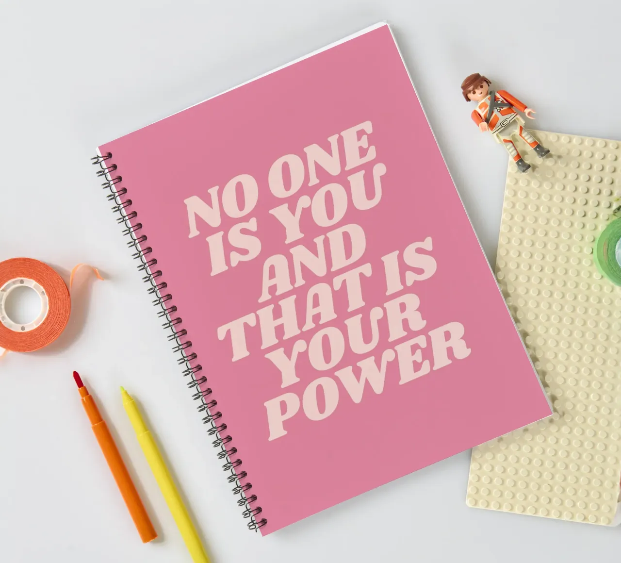 No one is you and that is your power quote (Pink Tone) spiral notebook by Paigaam Studio