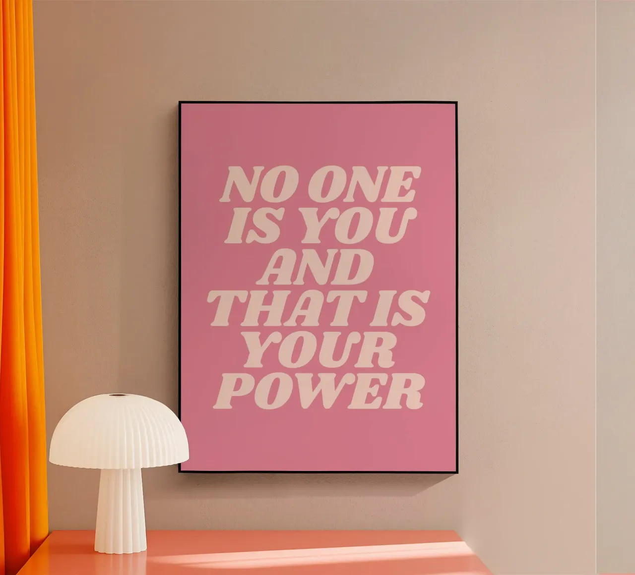 Nadie eres tú y ese es tu poder cita (Pink Tone) metacrilato de Paigaam Studio