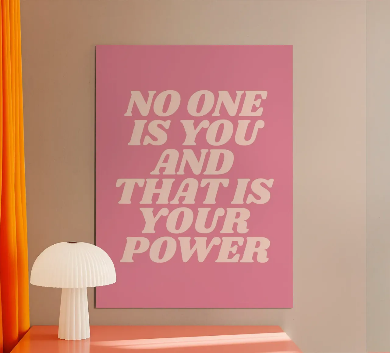 Nessuno è te e questo è il tuo potere citazione (Pink Tone) carta hahnemühle da Paigaam Studio