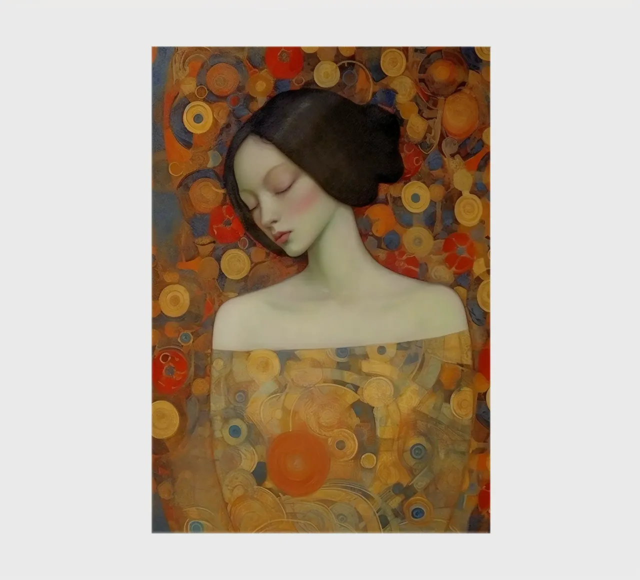 Emel Tunaboylu - Bella addormentata con texture dorata diario da The Artcircle