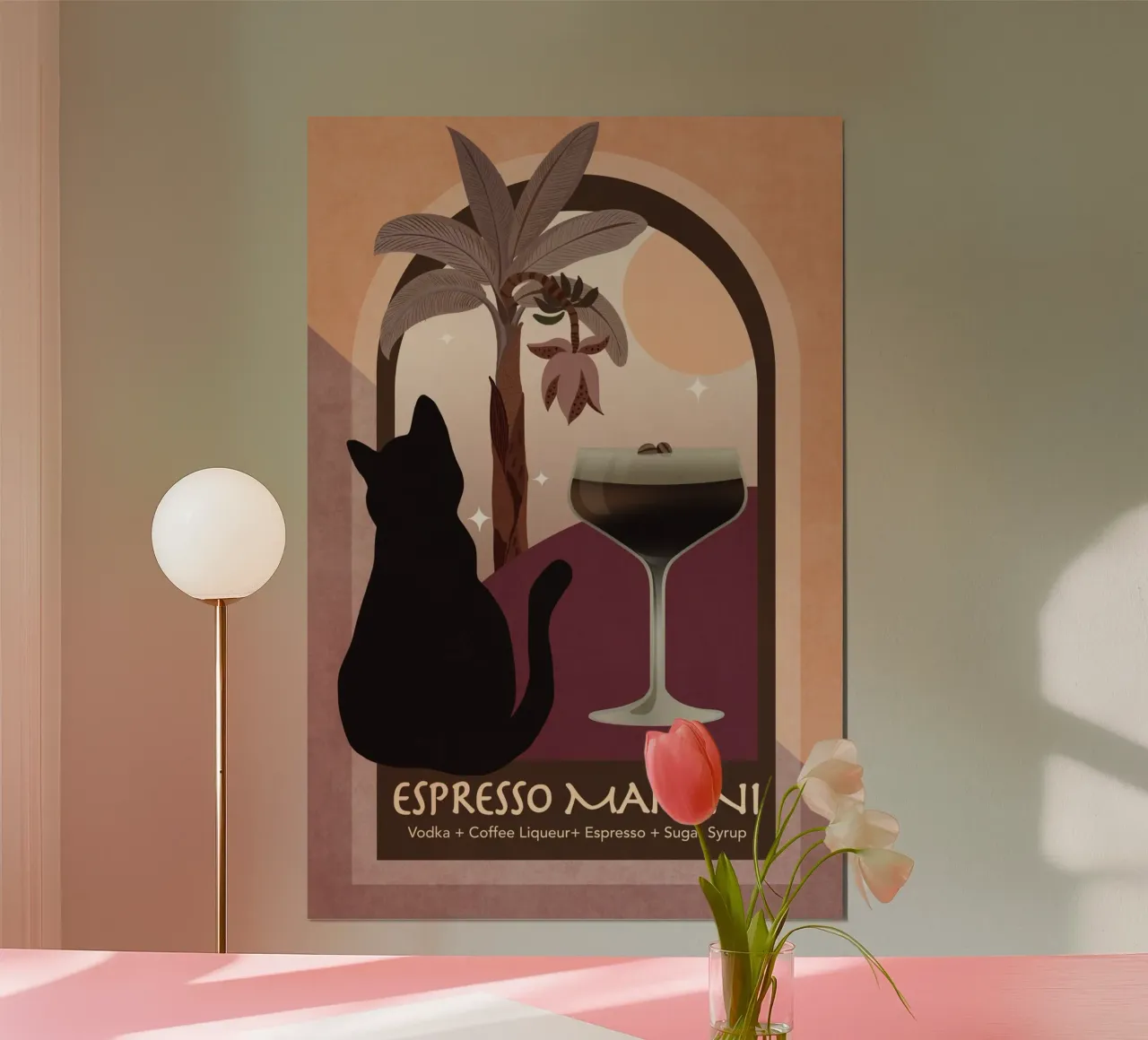 Emel Tunaboylu - Pastellfarbener Espresso Martini Poster von The Artcircle