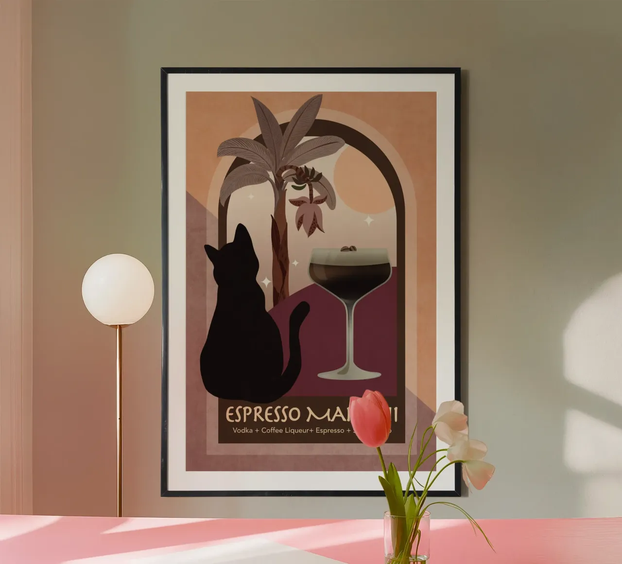 Emel Tunaboylu - Pastellfarbener Espresso Martini Poster von The Artcircle
