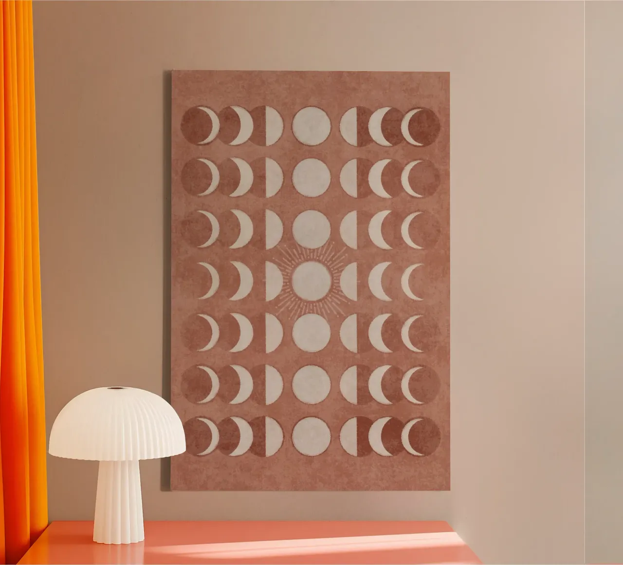 Emel Tunaboylu - Salmon Moonphase 02 tela con Cornice a cassetta da The Artcircle