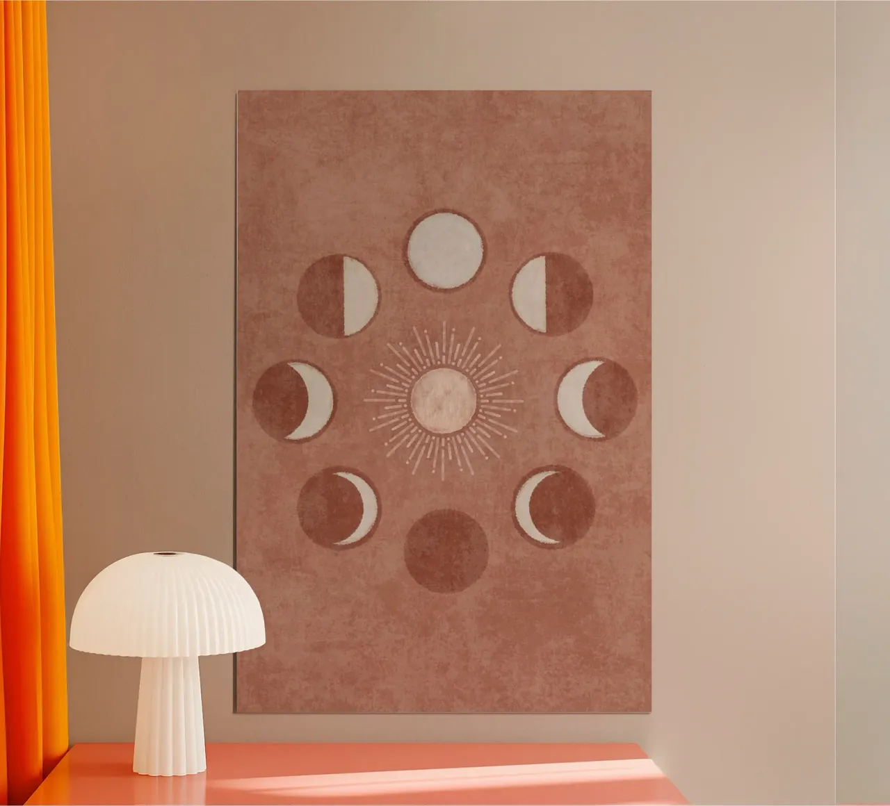 Emel Tunaboylu - Salmone Sole e Luna poster con telaio in legno da The Artcircle