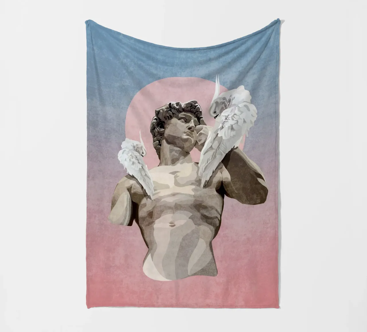 Emel Tunaboylu - Statua di Davide con pappagallo coperta in pile da The Artcircle