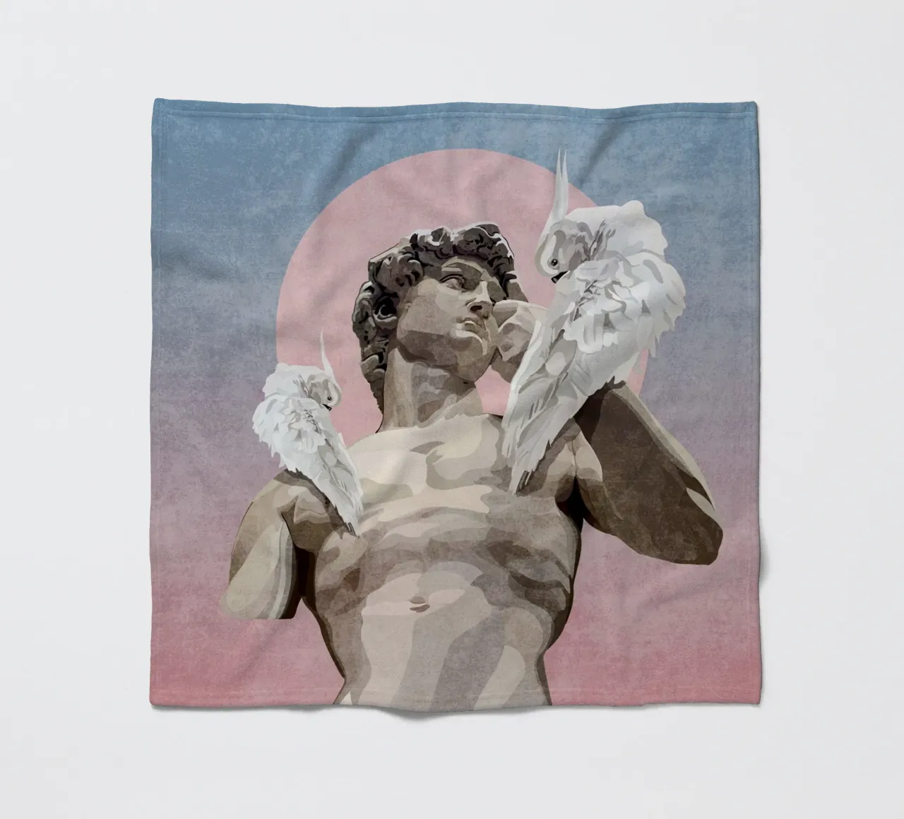 Emel Tunaboylu - Statua di Davide con pappagallo coperta in pile da The Artcircle