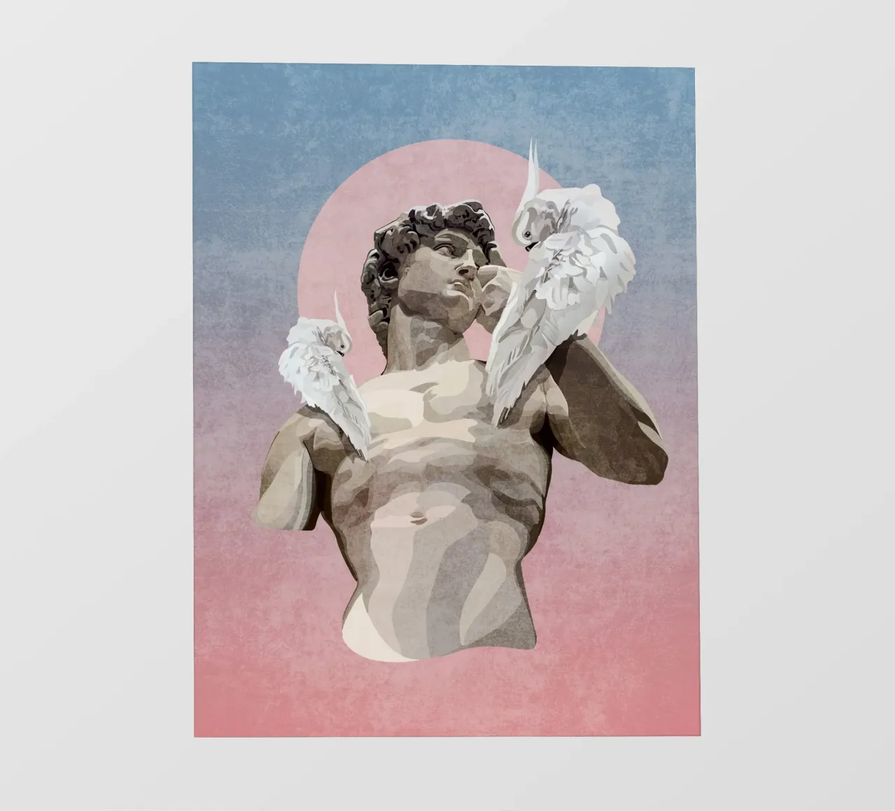 Emel Tunaboylu - Statua di Davide con pappagallo telo in pvc da The Artcircle
