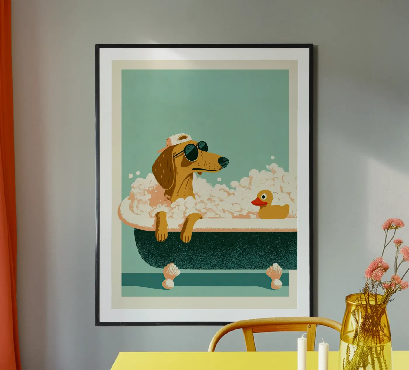 Bath Time Dachshund poster da Kiara