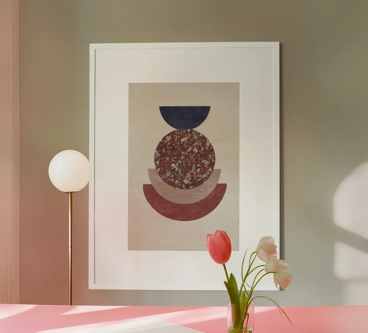 Emel Tunaboylu - Terazzo 01 poster con telaio in plastica da The Artcircle