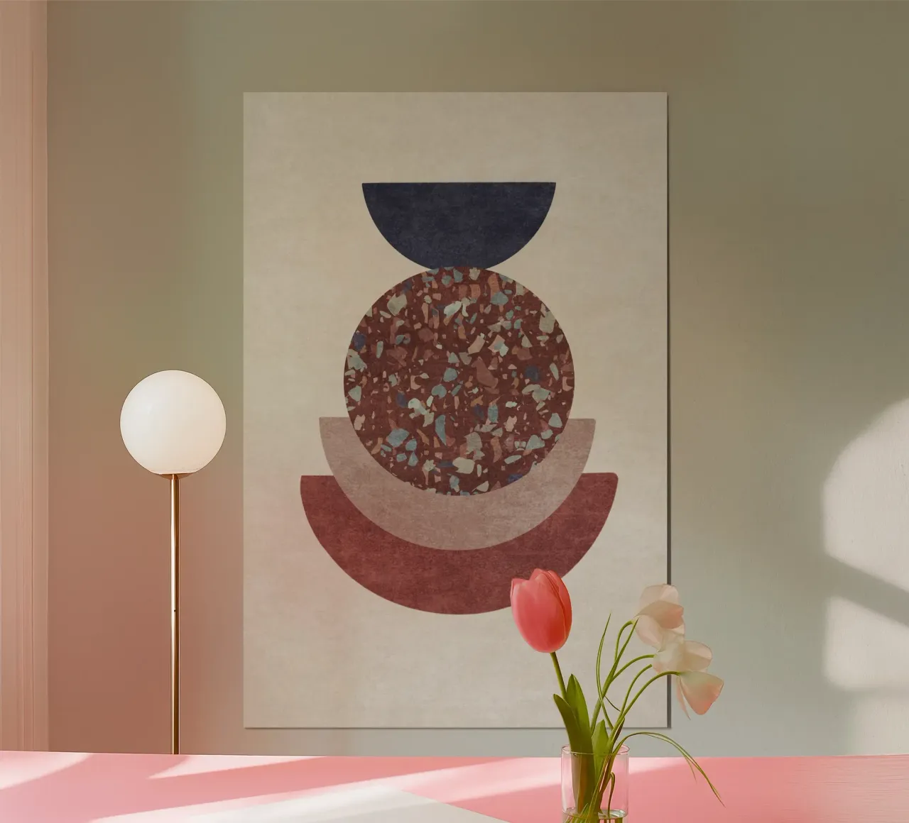 Emel Tunaboylu - Terazzo 01 poster con telaio in plastica da The Artcircle