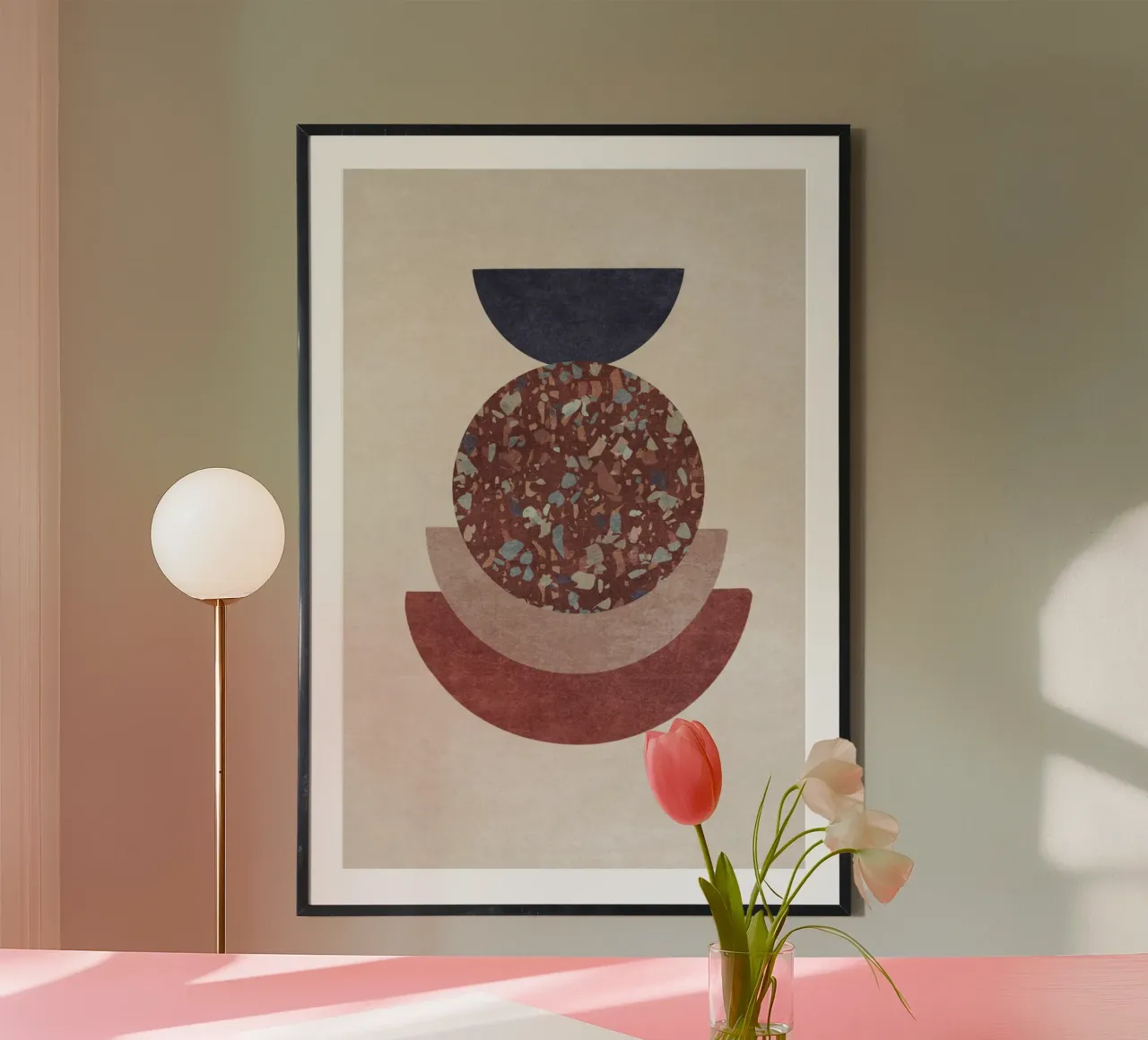 Emel Tunaboylu - Terazzo 01 poster con telaio in plastica da The Artcircle