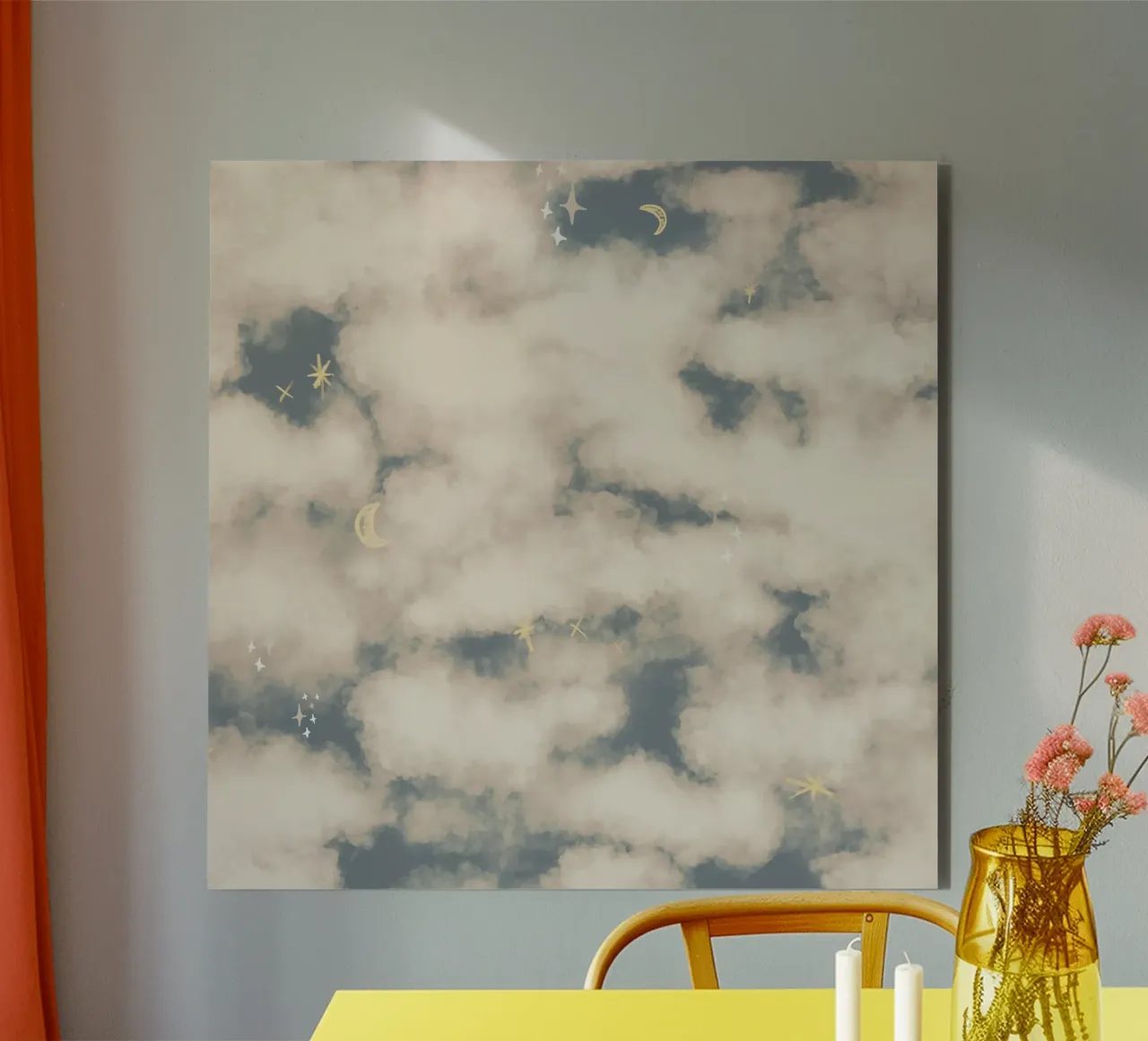 Boho Magical Clouds alluminio dibond da anisillustration