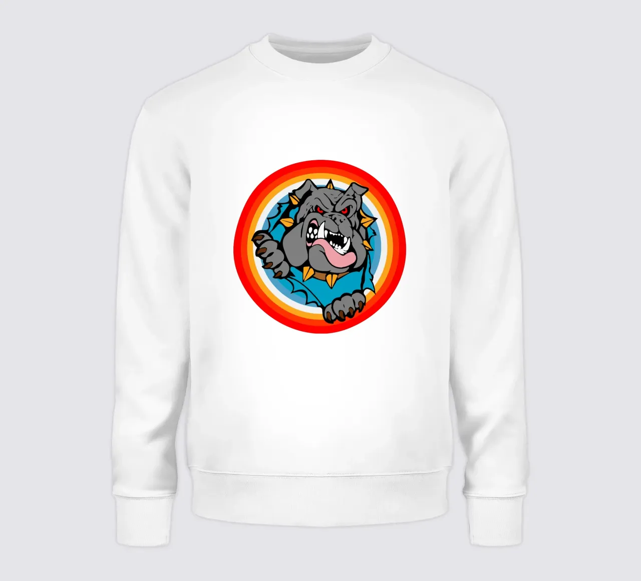 Bulldog Faccia arrabbiata Divertente design retrò felpa da ririedis