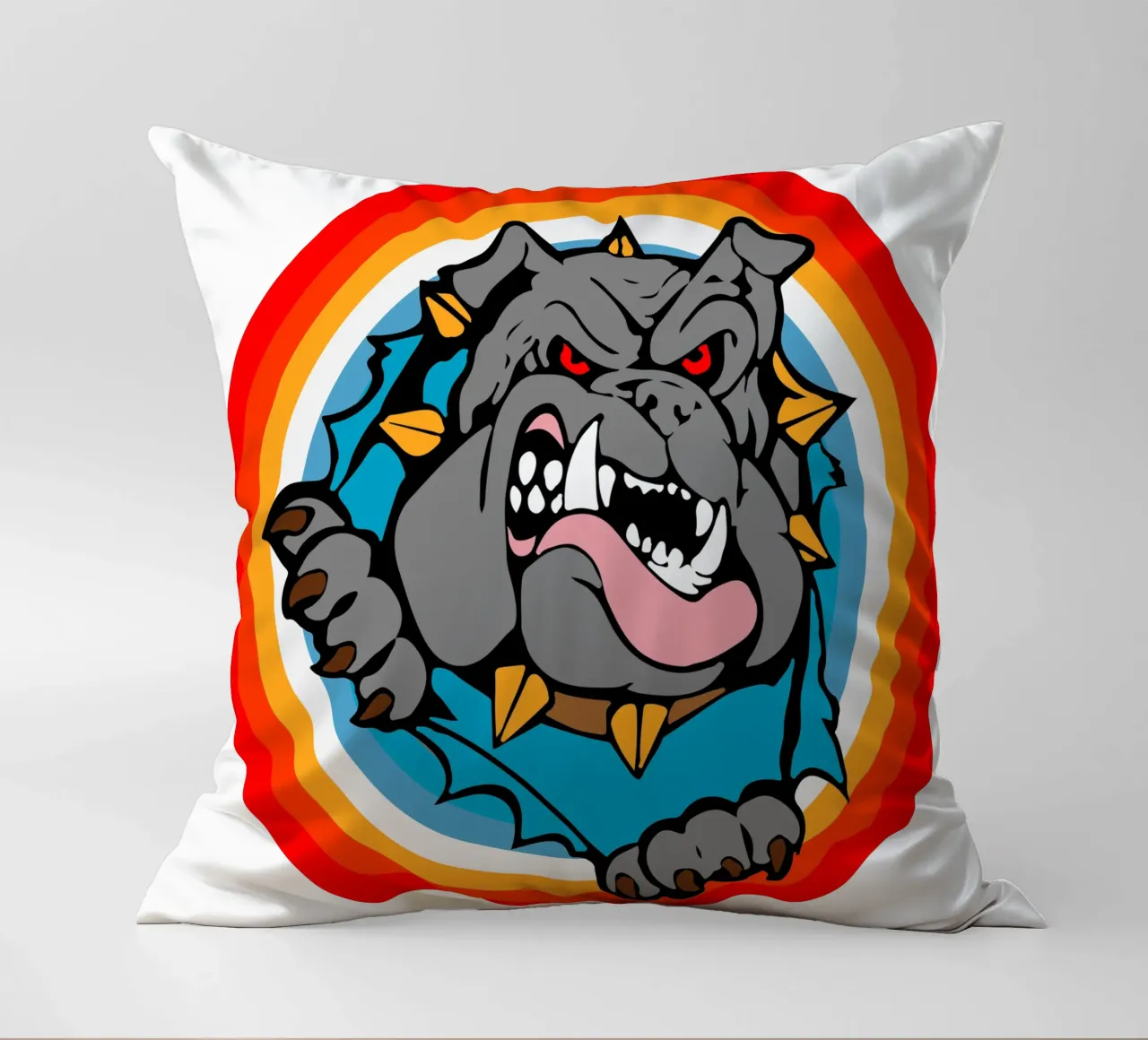 Bulldog Faccia arrabbiata Divertente design retrò cuscino da ririedis