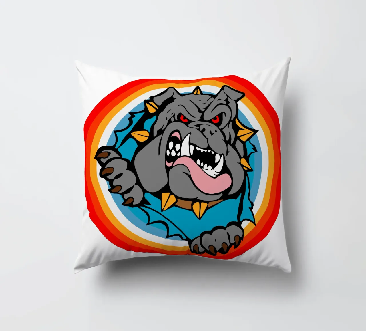Bulldog Faccia arrabbiata Divertente design retrò cuscino da ririedis