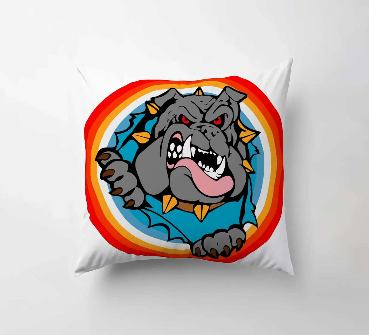 Bulldog Faccia arrabbiata Divertente design retrò cuscino da ririedis