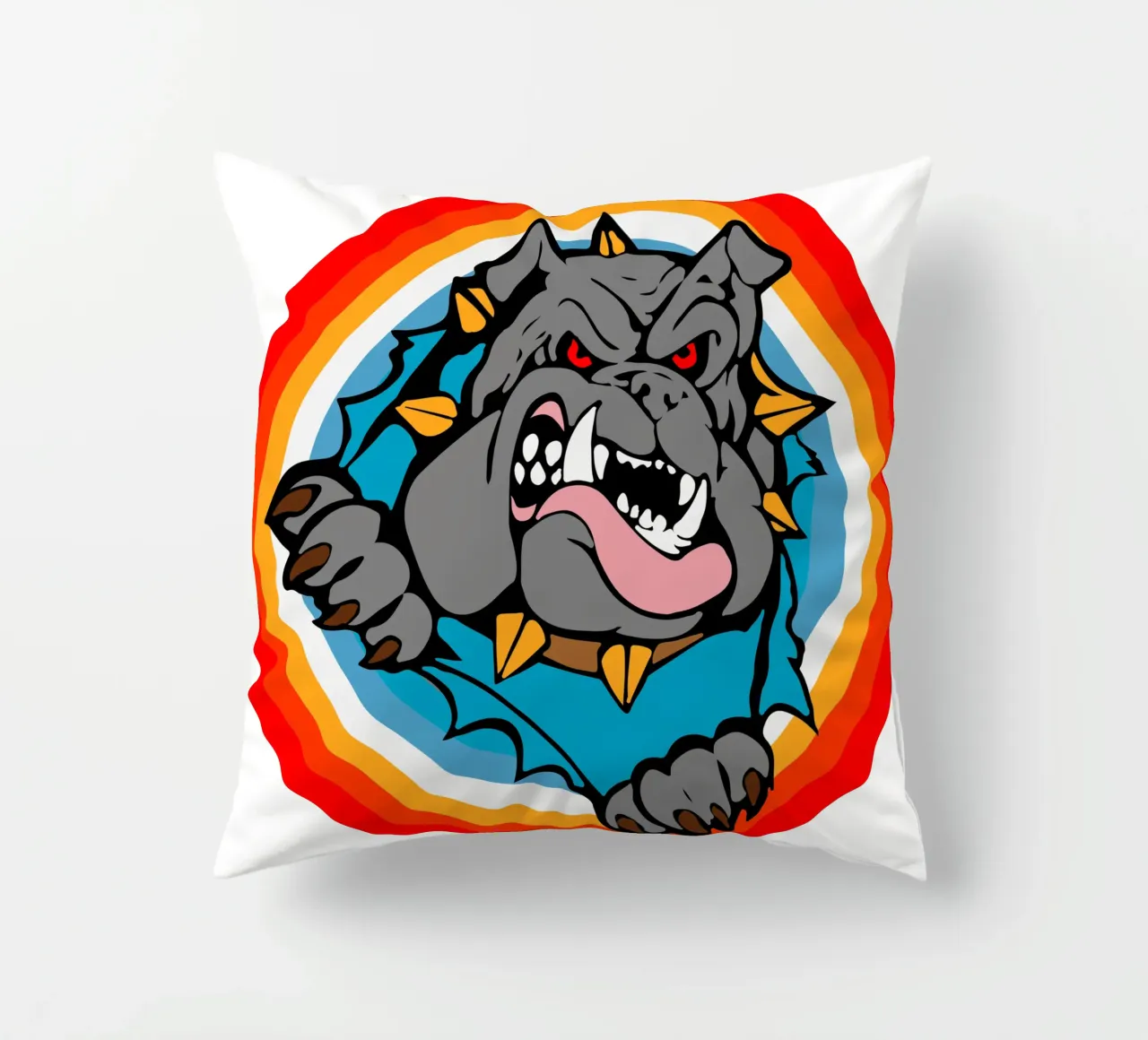 Bulldog Faccia arrabbiata Divertente design retrò cuscino da ririedis
