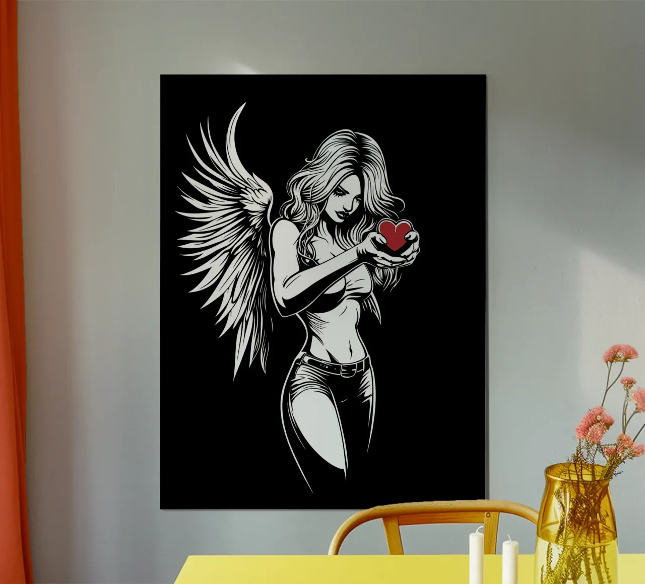 Angelo nero con cuore rosso poster da Autofocus