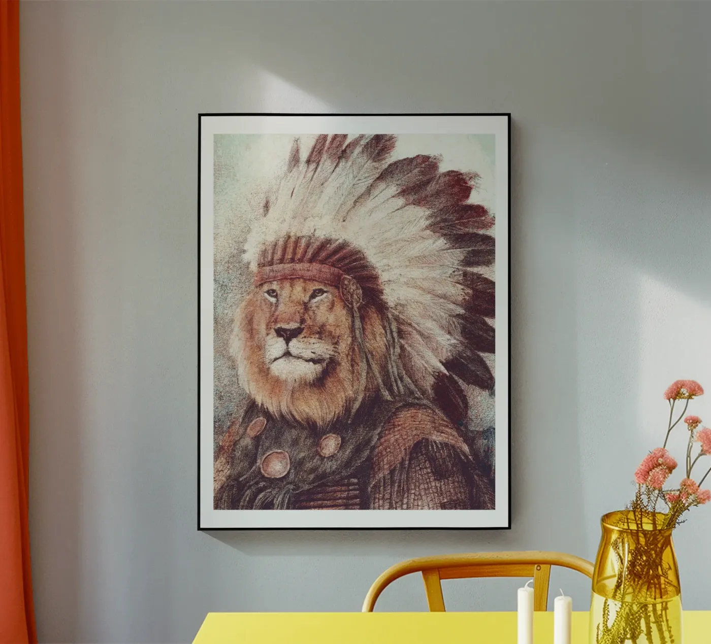 Chief - Lion acryl van mikekoubou