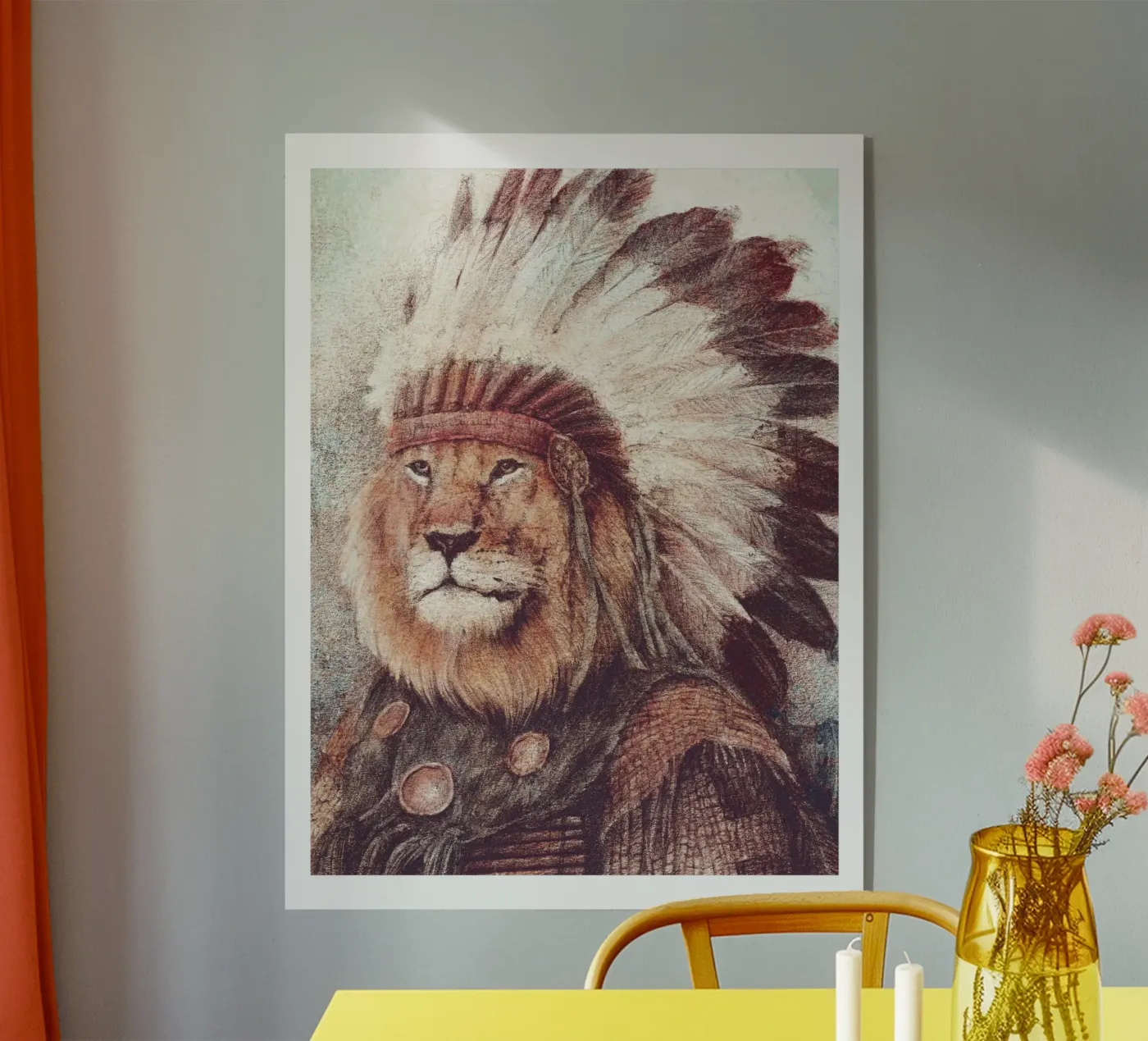 Chief - Lion acryl van mikekoubou