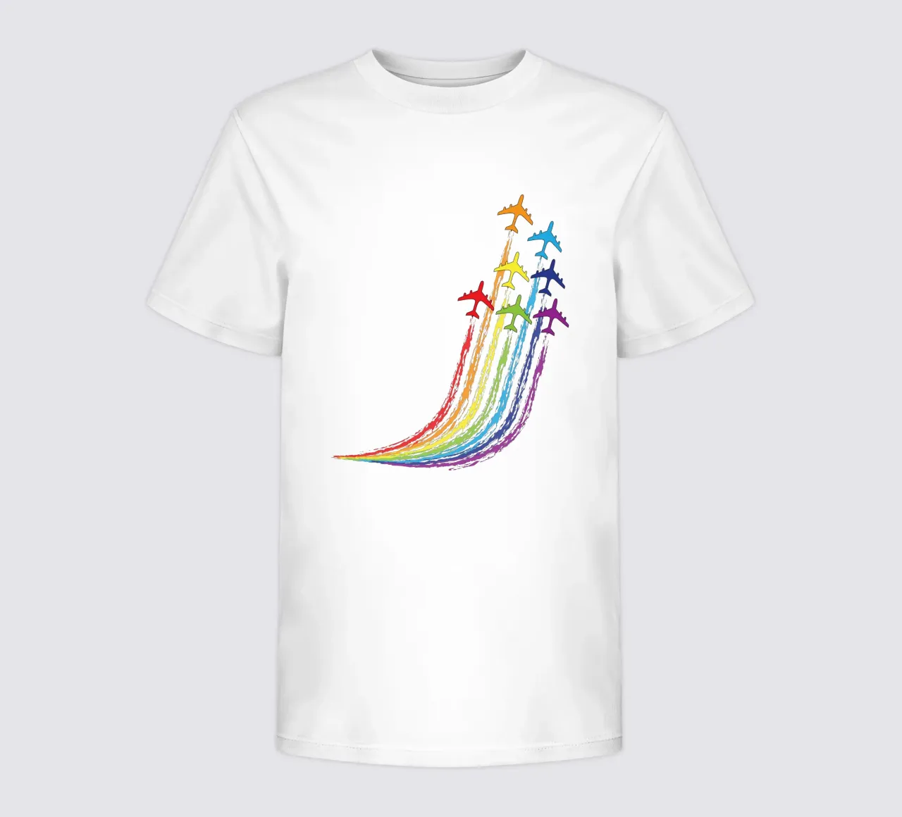 Regenbogenflugzeug Einzigartiges Design Kinder T-Shirt von ririedis