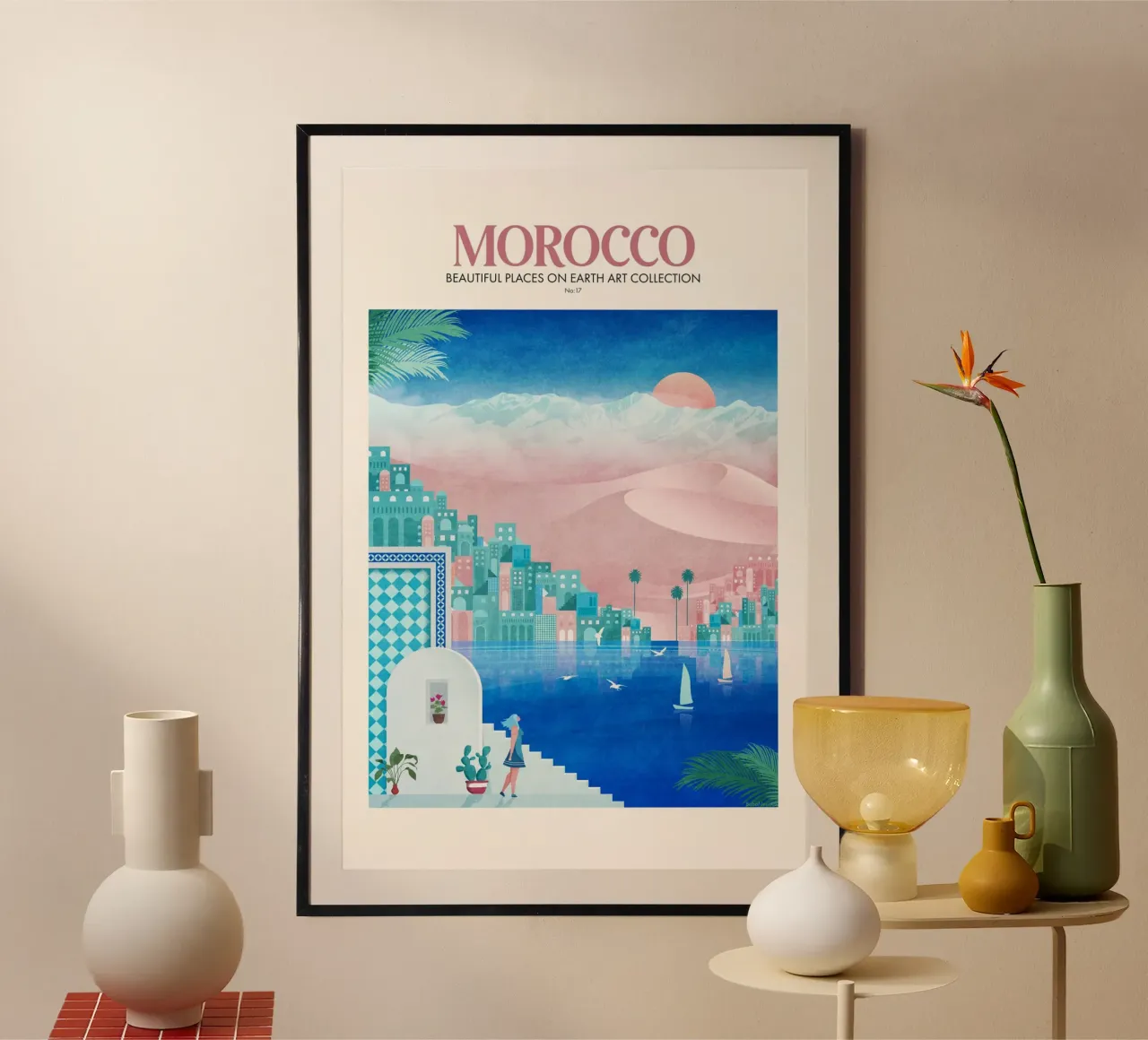 Emel Tunaboylu - Travel Morocco poster with plastic frame by The Artcircle