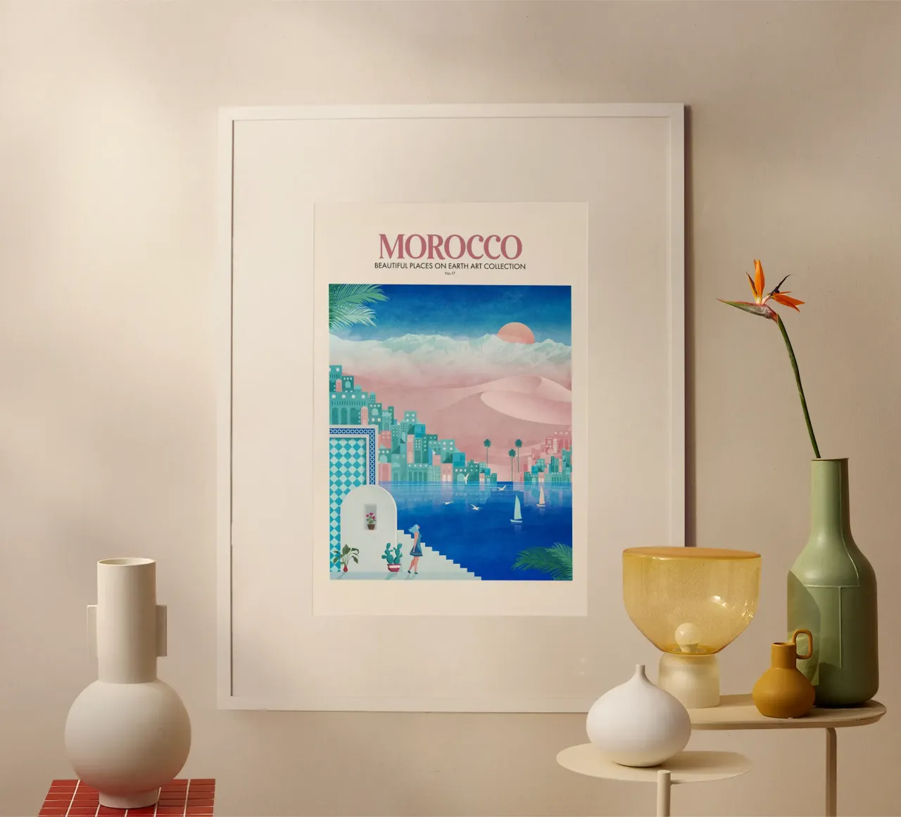 Emel Tunaboylu - Travel Morocco poster with plastic frame by The Artcircle