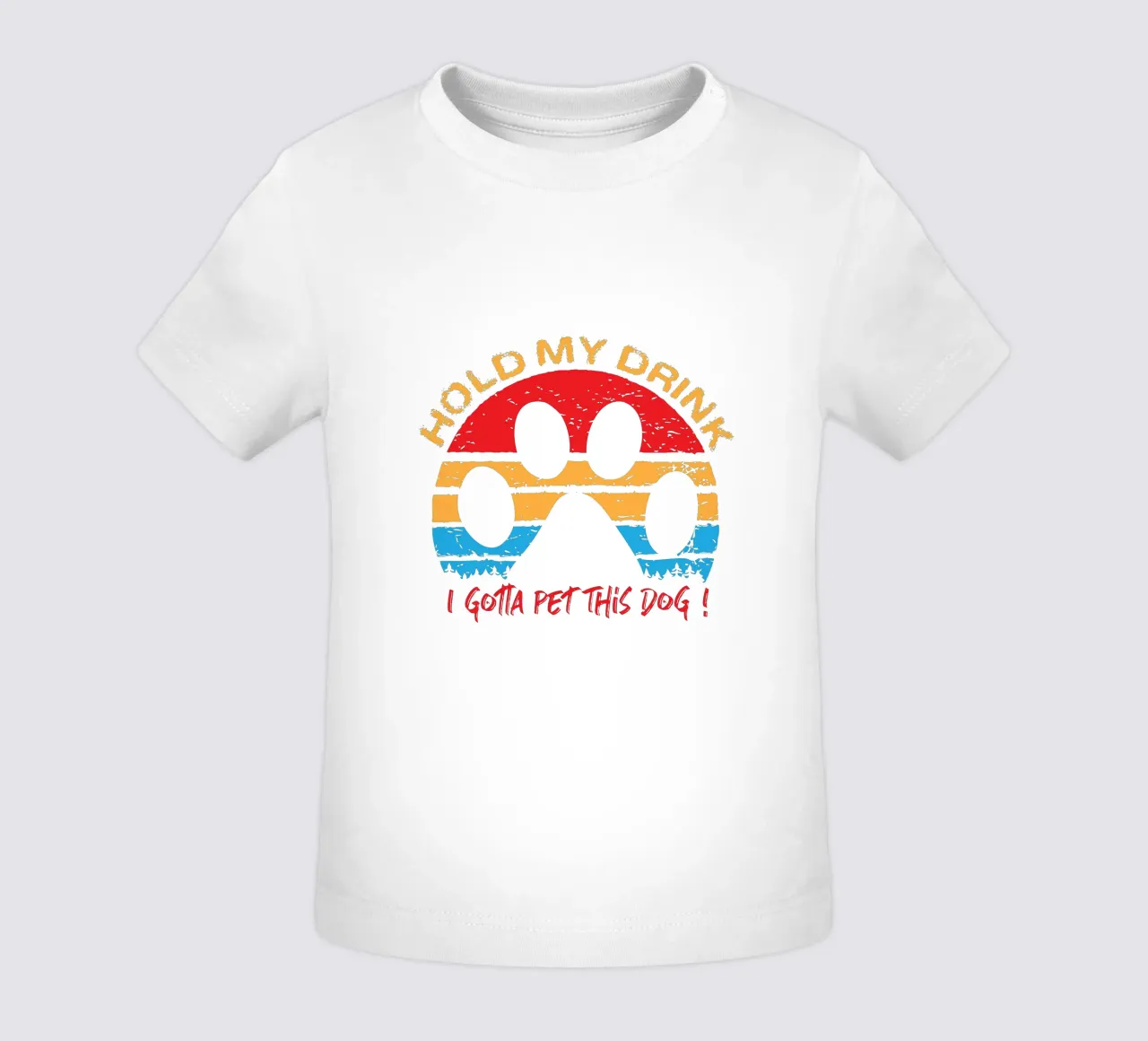 Tenez mon verre, je dois caresser ce chien t-shirt pour bébé de ririedis